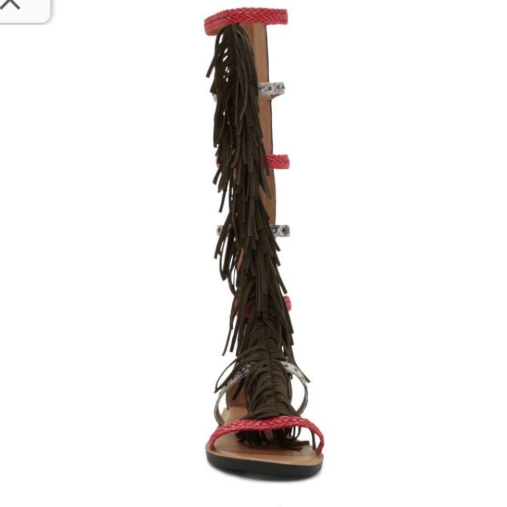 Aldo Tharesa Gladiator Fringe Boho Flat Western Festival Cowgirl Sandals 7.5 - Picture 3 of 15